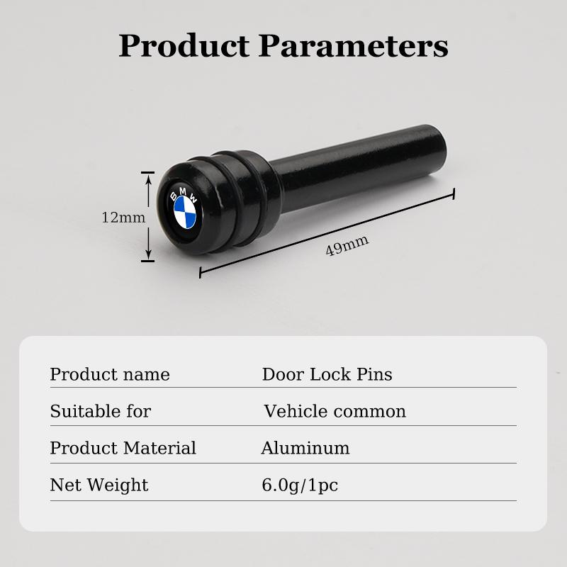 XWKPB1 2025 Hot 2/4Pcs Car Door Lock Pin Alloy Door Safety Rod Knob Cover Accessories For BMW E46 E90 E60 F30 F10 E39 E36 F20 E87 E90 E