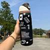 Stainless Steel Double Layer Water Bottle With Silicone Lid For Fitness School And Commuting