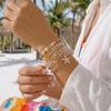 Elegant Imitation Pearl Starfish Beads Bracelet Set for Women Cute Shell Sea Turtle Elastic Bracelets Beach Party Jewelry Gift