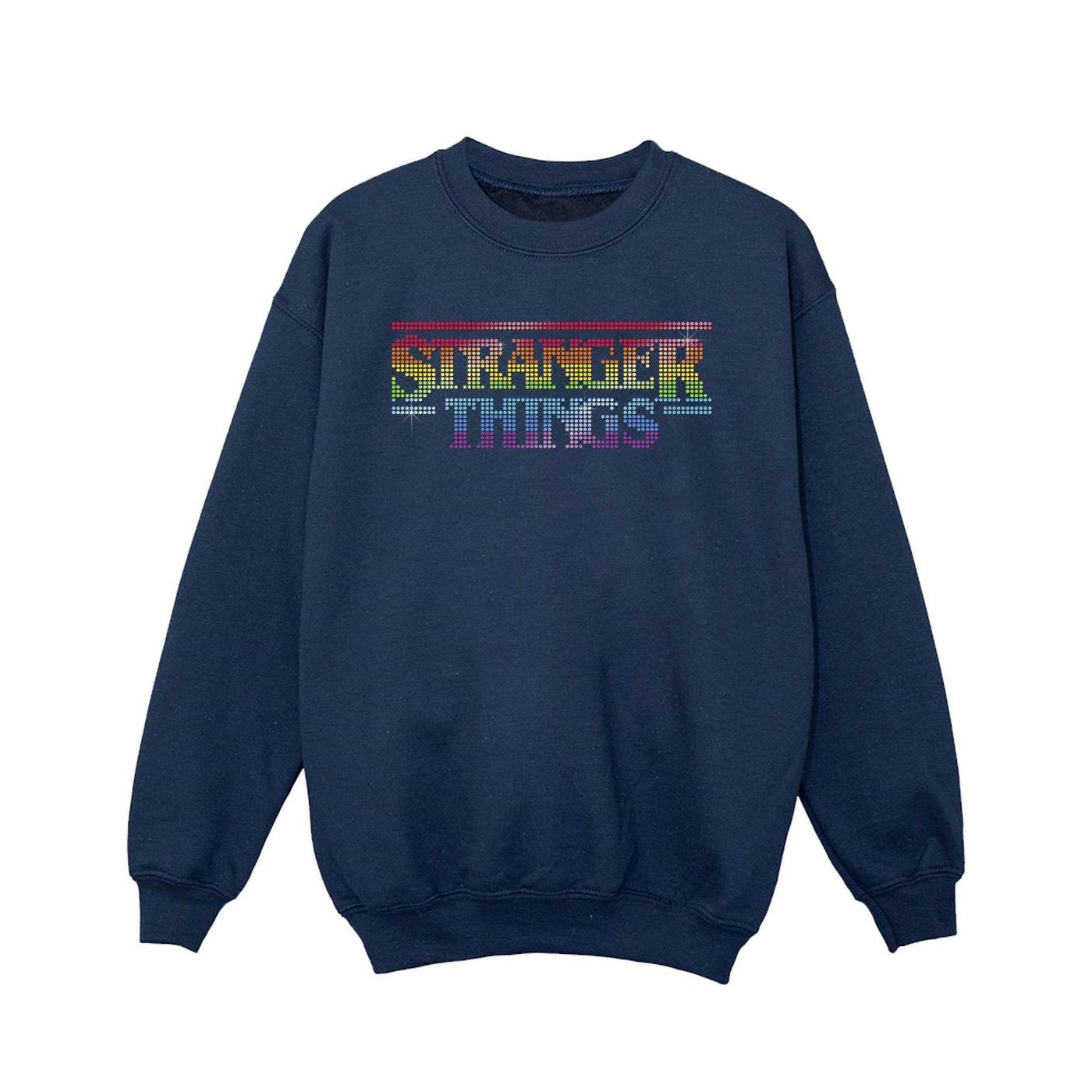 Netflix Niñas Stranger Things Rainbow Dot Logo Sudadera 9-11 Years azul marino