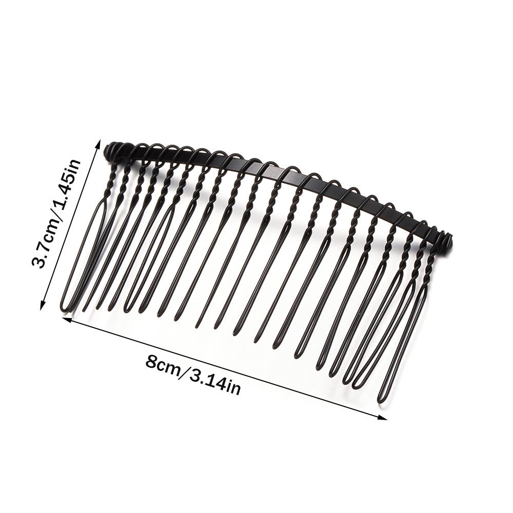 10pcs Peignes à Cheveux à 20 Dents Pince Métal Fil Torsadé Pour DIY Mariage Nuptial Voile Peignes Accessoires Décoratifs Outil Femmes Filles