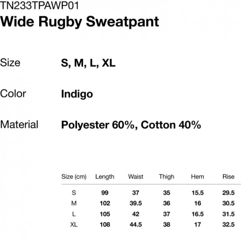 Thisisneverthat Wide Rugby Sweatpant Indigo