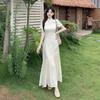 New Chinese style noble sense jacquard cheongsam improved dress temperament celebrity fringed design waist dress
