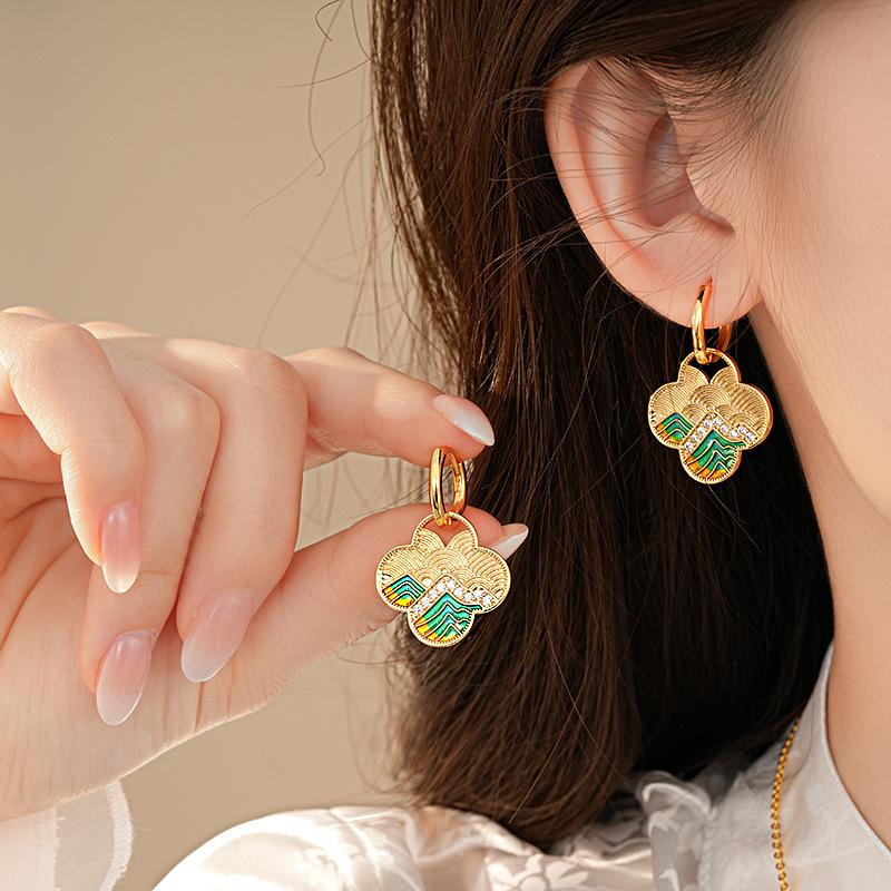Silver Needle Flower Fringed Earrings French Light Luxury Temperament Earrings, Niche High-end Earrings