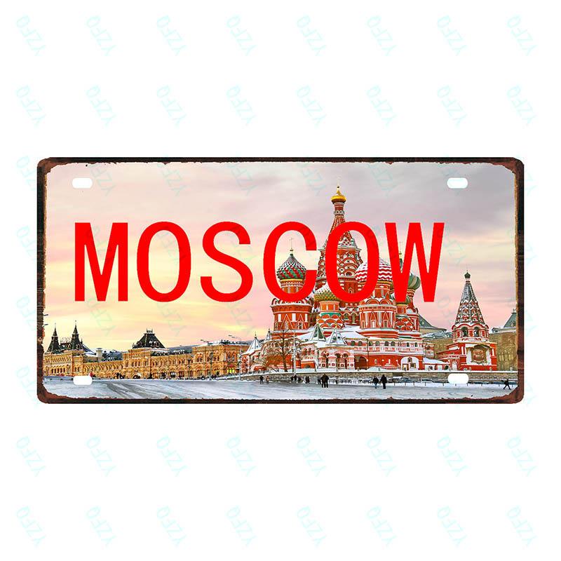 Spain Thailand France Chile City Metal Sign Tin PlateTravel Souvenir Vintage Poster Bar Wall Shop Home Decor 6x12 Inch DC-0109B