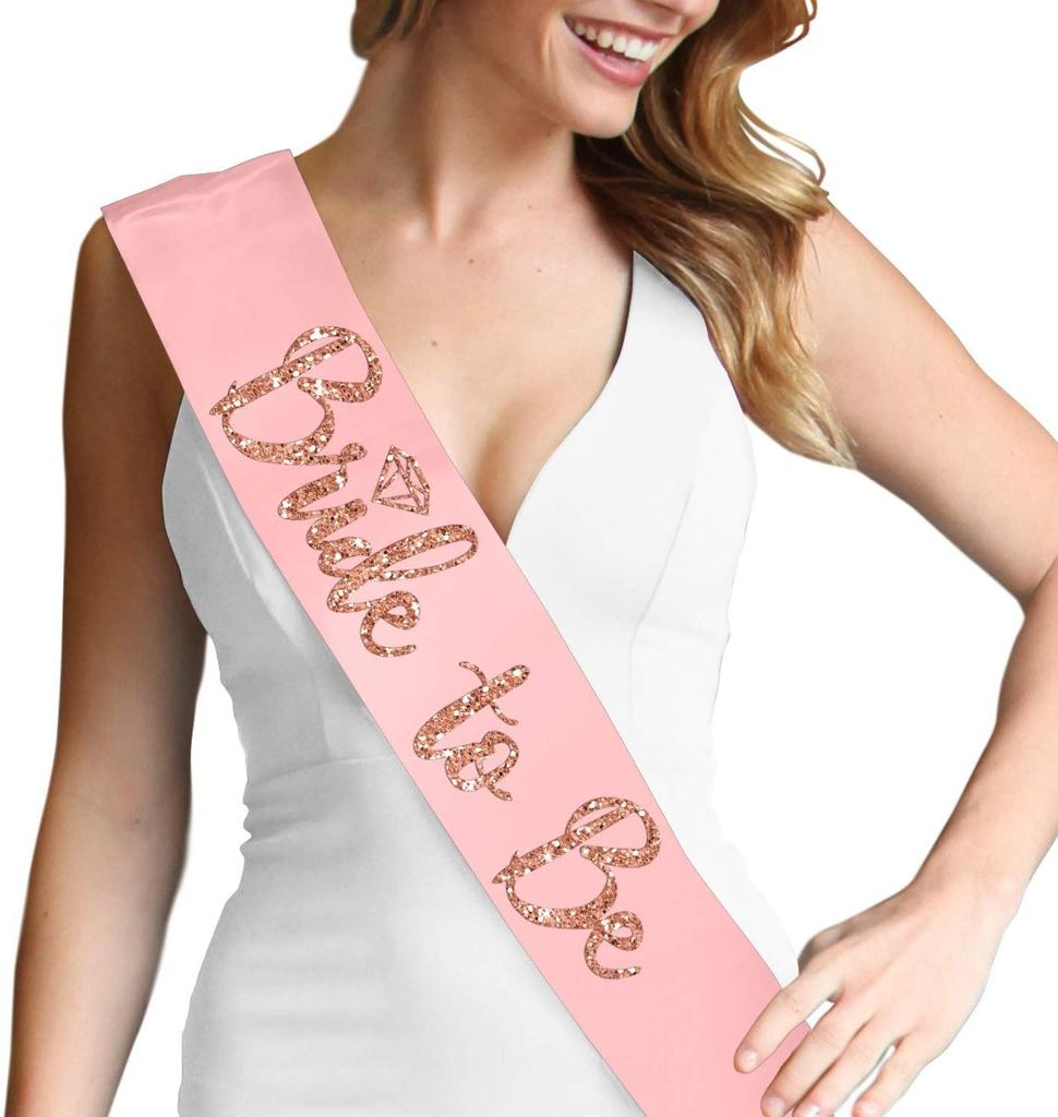 glitter bride sash