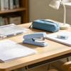 Easy Press Stapler for Comfortable Use Mini Stapler, with Ergonomic Curved Design, Handheld Morandi Color Minimalist Office School Home And
