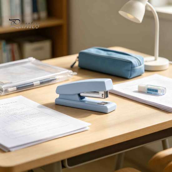 Easy Press Stapler for Comfortable Use Mini Stapler, with Ergonomic Curved Design, Handheld Morandi Color Minimalist Office School Home And
