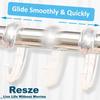 C-Shape Clear Shower Curtain Hooks for Shower Curtain, 12PCS Plastic Smooth Sliding Anti-Drop Shower Curtain Rings, Rust Resistant Decorative Shower