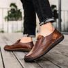 Genuine Leather Shoes Men Loafers Slip On Business Casual Leather Shoes Classic Soft Moccasins Hombre Breathable Men Shoes Flats