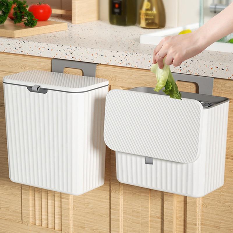 Buy 7/9L Wall Mounted Kitchen Trash Can Large Capacity Kitchen Garbage
