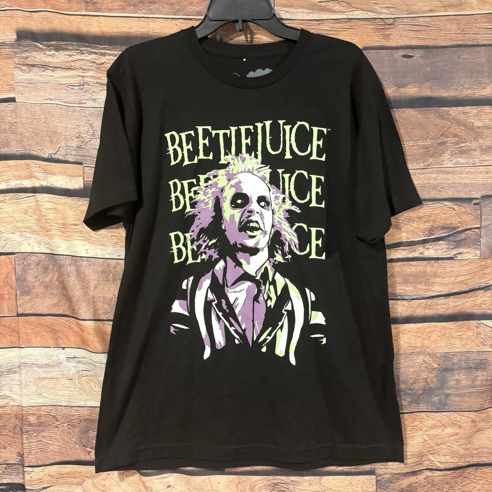 Beetlejuice Large Black Graphic Movie Horror 80s Tim Burton Tee Cotton Unisex T-Shirt XXXXL