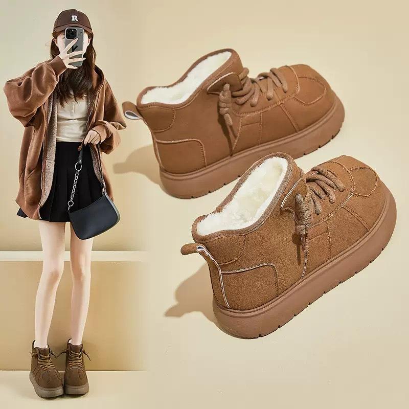 Kapibara Ugly Cute Big Head Snow Boots Women's New Velvet Thickened Warm Comfortable Lightweight Non-slip Cotton Shoes