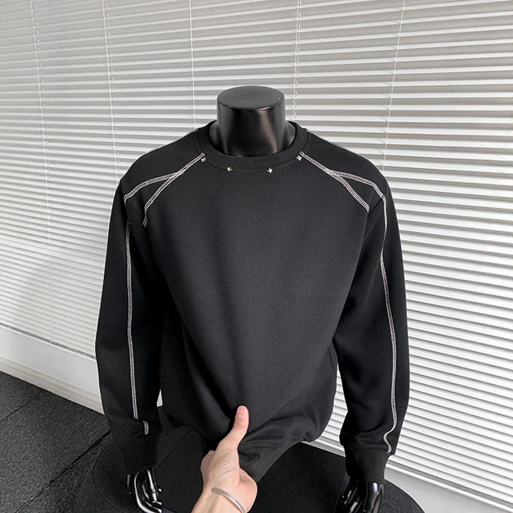 Crew Neck Sweater Mens Autumn and Winter Trend American Clothes Comfortable Fit Coat