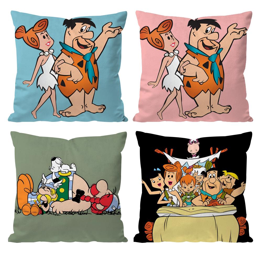 Fred Flintstone Cushion Cover Pattern Printed Pillowcase for Living Room Sofa Cushion Cover & Bedroom Decor