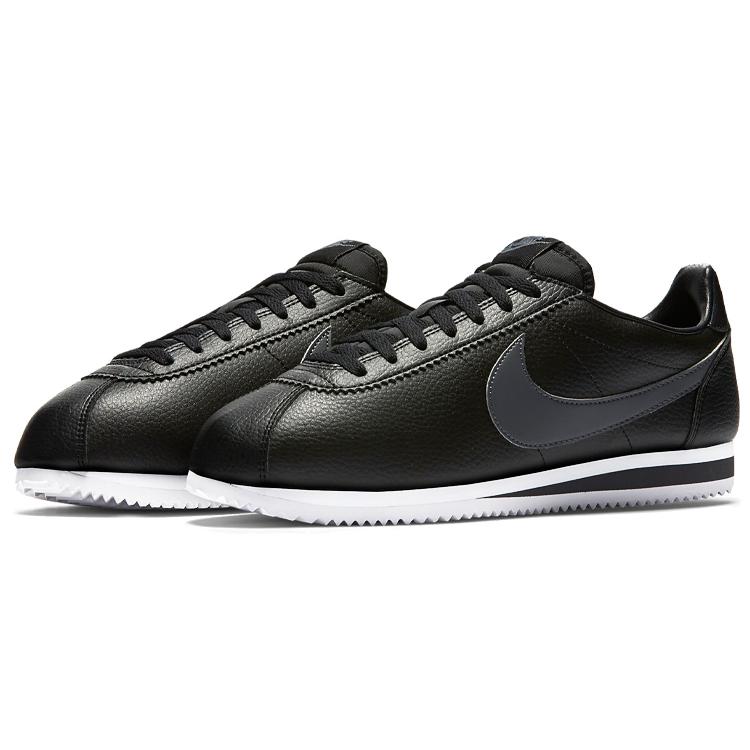 New Nike Classic Cortez Leather Black/Dark Grey White 749571-011