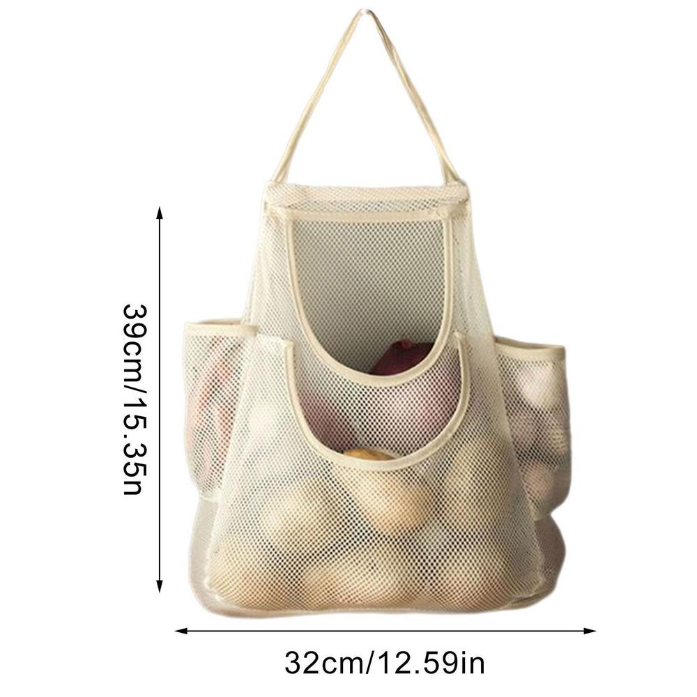 

Сетчатые многоразовые подвесные сумки для хранения фруктов, овощей, чеснока, лука, органайзер для дома, полые сетчатые сумки, кухонные принадлежности