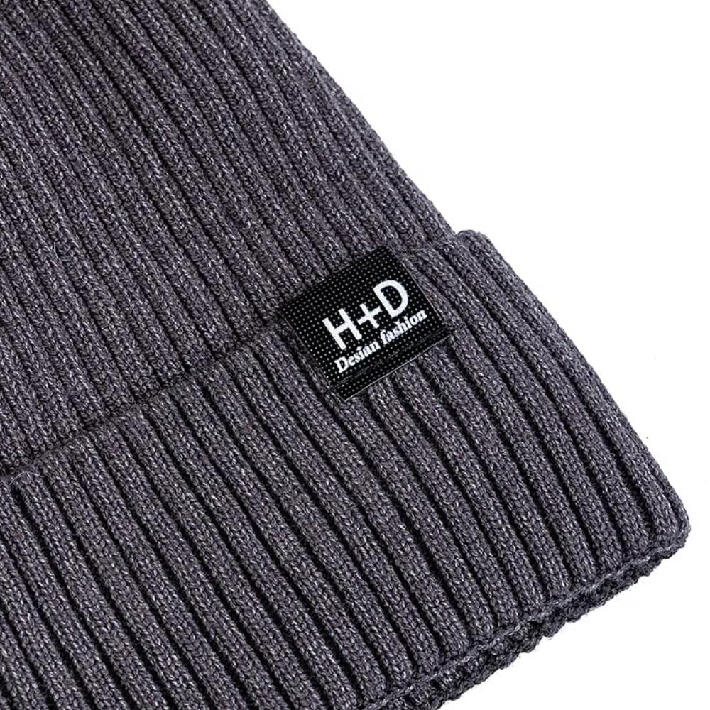 New Style Unisex Letter Warm Winter Hats Stylish Plush Fur Lined Soft Beanie Cap Thick Winter Knitted For Men Women Outdoor Hats