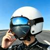 Bubble Mirror Vintage Classic Helmet Mask Motorcycle Goggles Cruise Car 3/4 Helmet Riding Goggles