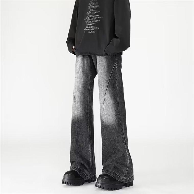 JYL Men's Wide-Leg Jeans American Vibe Cleanfit Autumn Winter High-Street Flare Denim