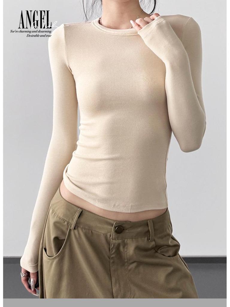 2025 Herbst Damen Retro Schlankmachendes Langarm-T-Shirt