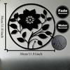 Art Deco Iron Wall Sculpture Floral Circle Decor Living Room Bedroom Office