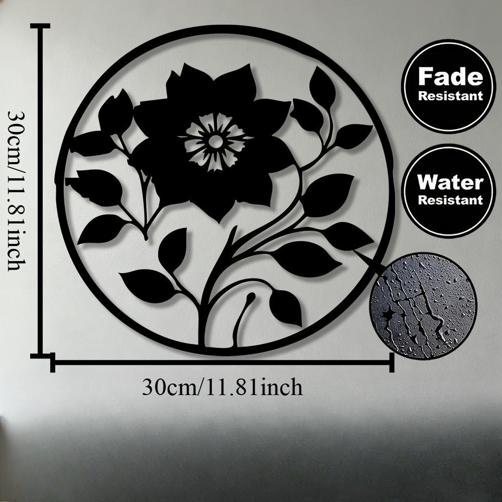 Art Deco Iron Wall Sculpture Floral Circle Decor Living Room Bedroom Office