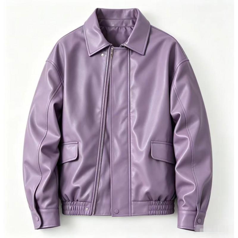 Womens Slim Fit Leather Jacket 2026 Casual Biker Style With Shoulder Epaulettes Black Wine Red Coffee Purple Olive Green