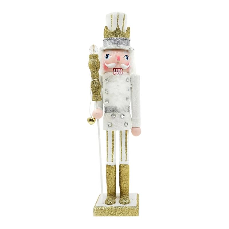 Christmas Nutcrackers Ornament Small Wooden Soldier Christmas Decorations Nutcrackers Figure Ornament for Table Shelf