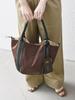Ships Any Special Order Folna: 2-Way Line Nylon Tote Bag 720010122 Brown One Size
