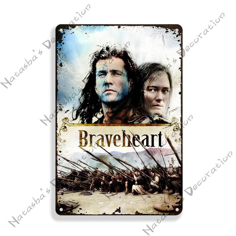 American Classic Movie Braveheart Metal Plaque Decorative Plate Cafe Home Man Cave Metal Tin Sign Wall Decor Metal Signs Poster