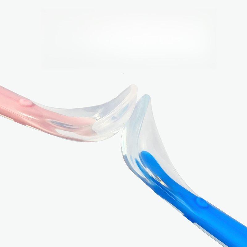 1/2 ks Silikonová sada lžiček Dětská tréninková lžička na učení jíst Dětská silikonová měkká lžička Plastová krabička z PP Krabičky na dětské nádobí