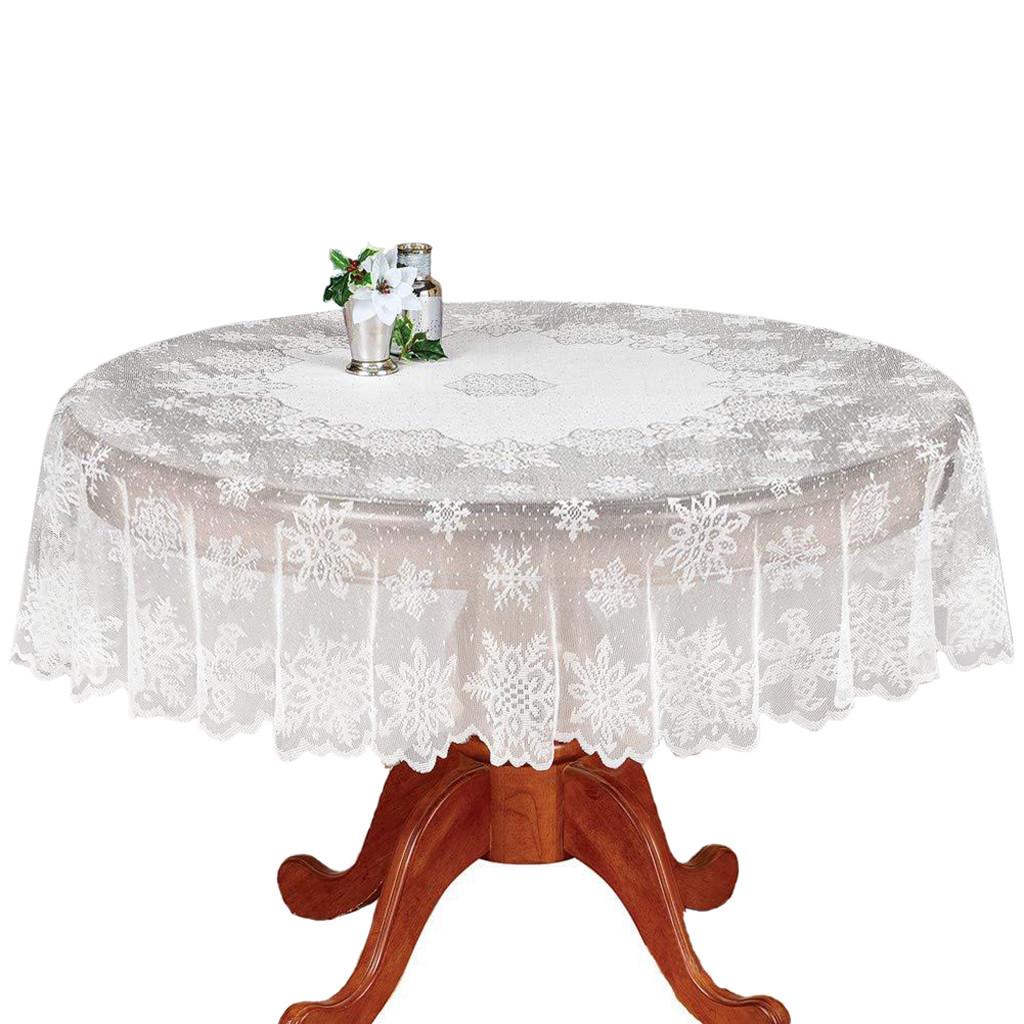 Christmas Table Cloth Cover  Vintage Lace Tablecloth Home Party Xmas Decor