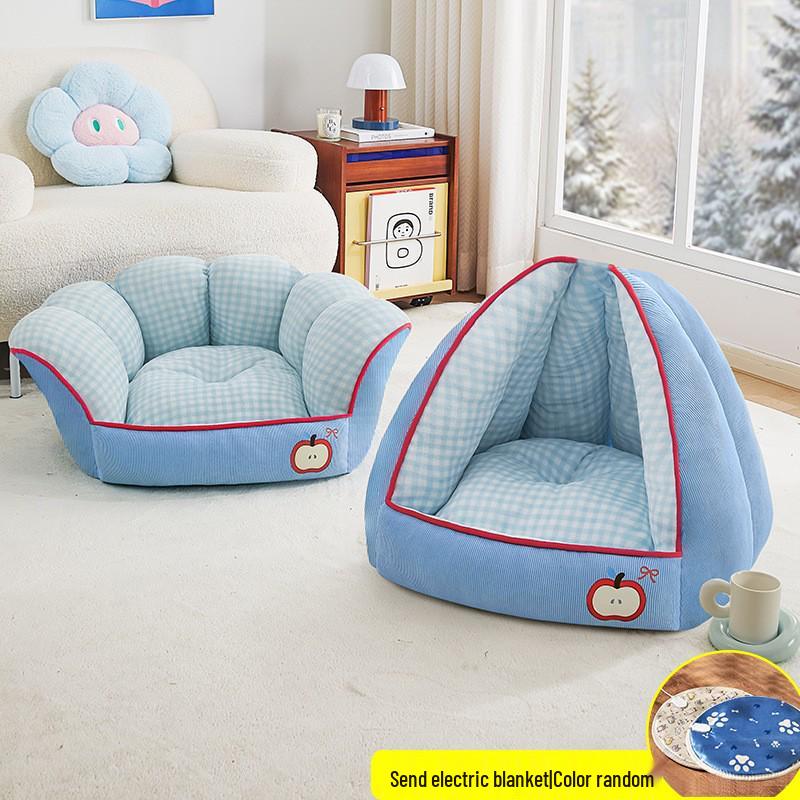 All-Season Semi-Closed Safe Pet Sofa Bed and Sleeping Pad