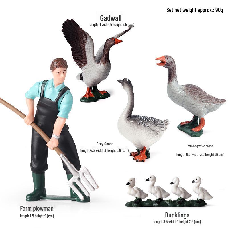 Plastic Farm Figures: Farmer, Woman, Ranch Worker, Police