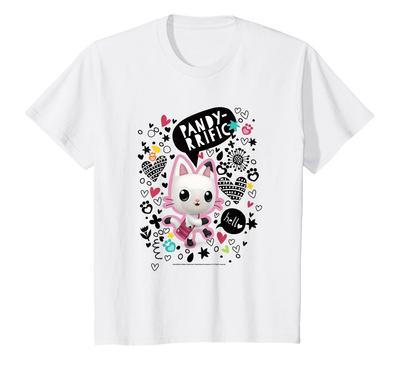 Kids Gabby's Dollhouse Pandy Paw Prints Pandyrific Graffiti T-Shirt