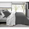 Pack complet 6 pièces Anthracite/Blanc réversible housse de couette pour lit 180 x 200 cm "King size"