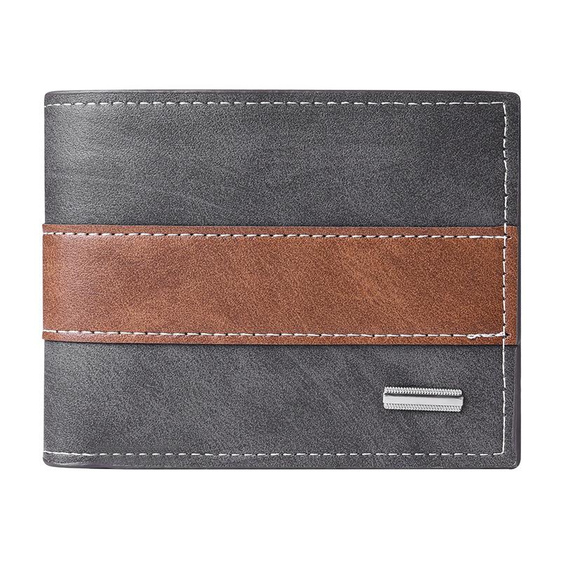 Herren PU-Leder Bifold Geldbörse Schlanker Minimalistischer Kartenhalter Bargeld Münzfach Vintage Business Geldbörse