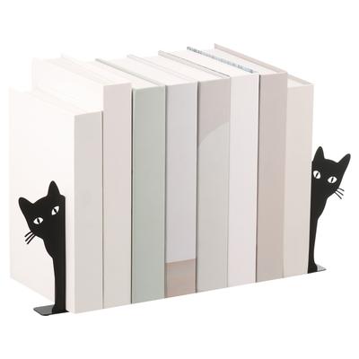 Guckende Katze Metall Buchstütze Niedliche Katze Buchstopper Schreibtisch Dekorative Buchstütze für Bücherregal Büro Halloween Dekoration Ornamente