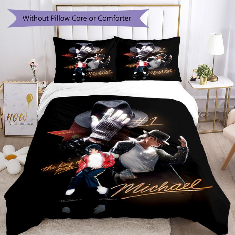 Michael Jackson Bedding Set Breathable Duvet Cover with Pillowcases Decorative Bed Linen for Bedroom Home Decoration Birthday Gift