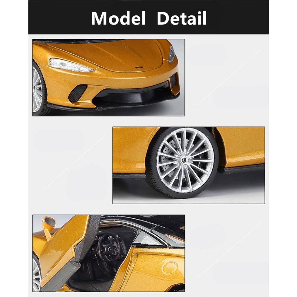 WELLY 1/24 McLaren GT Alloy Sports Car Model Diecasts Metal Racing Super Vehicles Car Model High Simulation Collection Kids Gift