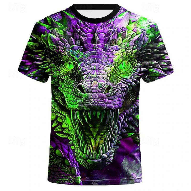 

Y2k Men s T Shirt Fashion Casual Vintage Skull 3D Print Summer O Neck Top Men Hip Hop Dragon Pattern Oversize Men Street T-shirt XXS