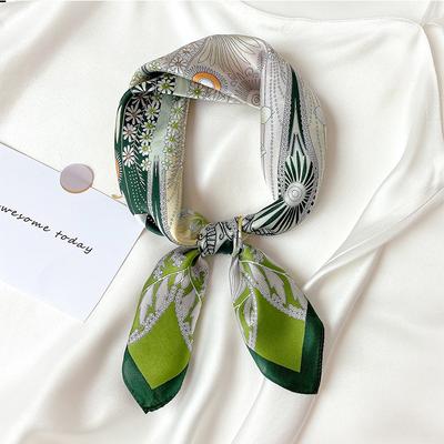 Silk Fashion Small Square Scarf Women's New Spring and Autumn Printing Printed Mulberry Silk Silk Scarf Decorative Professional Scarf Scarf