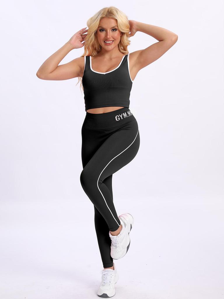 Autumn Colorblock Seamless Yoga Pants