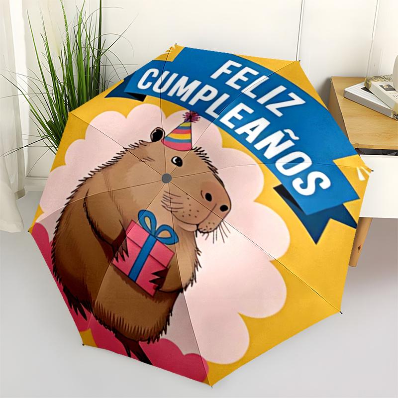 

Capybara Themed Travel Umbrella-8 Ribs Automatic Opening and Closing, Portable Folding Design, Compact and Stylish Umbrella Suitable for Out