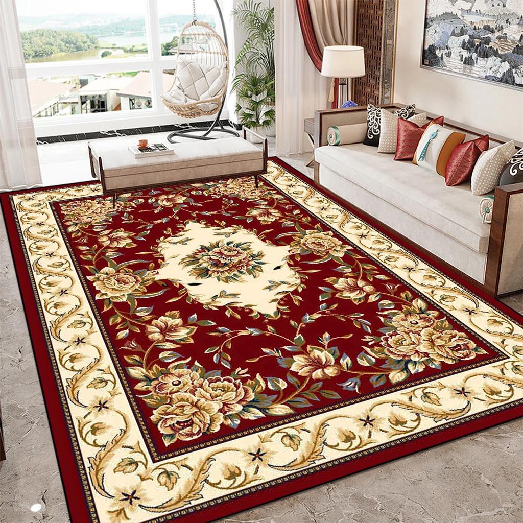 European Style Luxury Large Living Room Carpet Soft Easy Cleaning Rugs for Bedroom Fashion Decoration Home Coffee Tables Mat