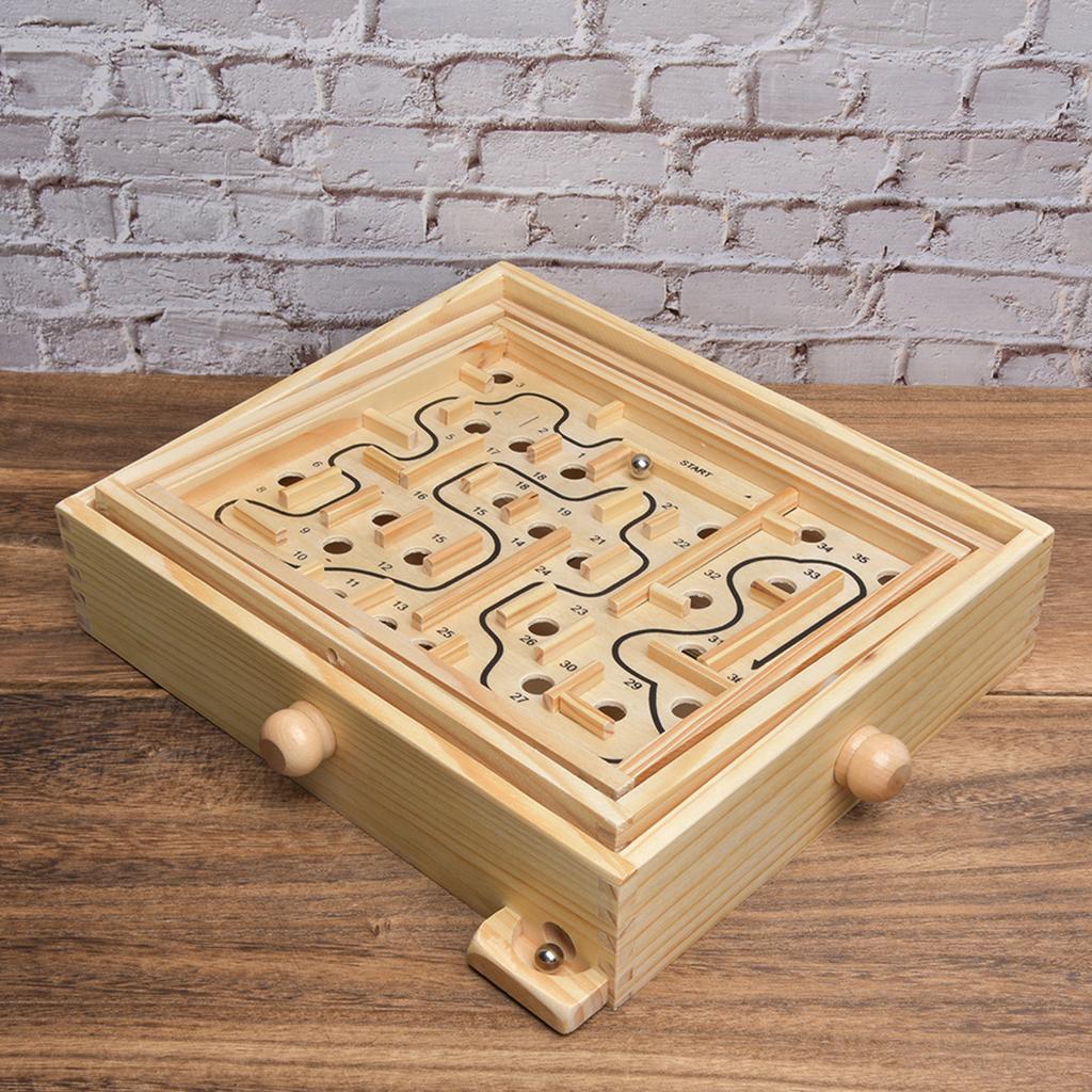 Adult Kid Wooden Educational Maze Brain Training Board Game Educational Toy