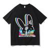 Camisetas Super Bowl Bad Bunny Manga Corta Algodón Cuello Redondo Camisetas de Moda Hombres Mujeres Ropa Suave Unisex Streetwear Hip Hop Tops