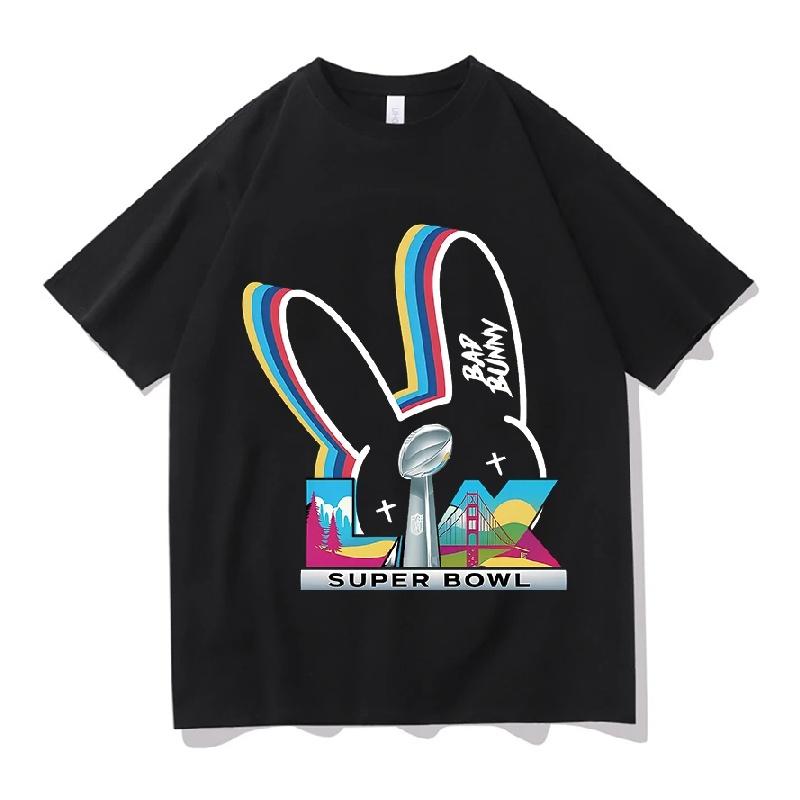 

Bad Bunny Super Bowl T-shirts Short Sleeve Cotton O-neck Fashion Tshirts Men Women Soft Clothing Unisex Streetwear Hip Hop Tops XXXXXL