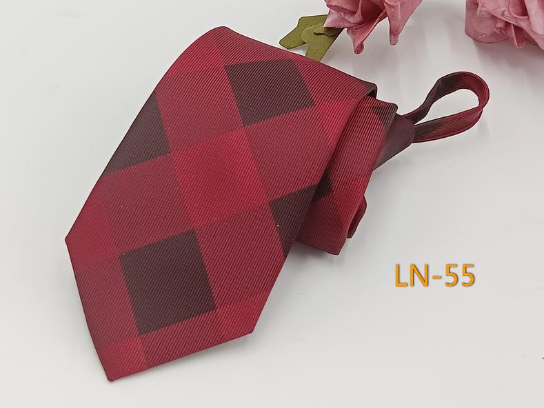 Men's Professional Striped Jacquard Zipper Tie, 7cm